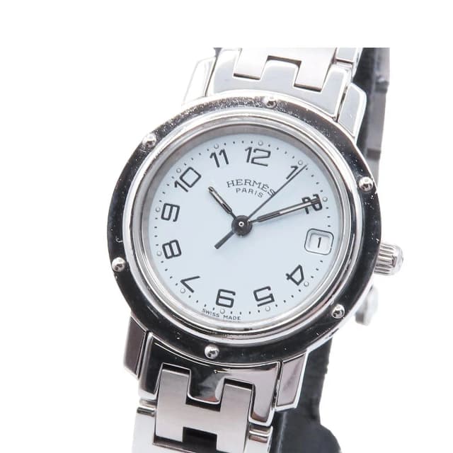 Hermès Clipper White Stainless Steel Watch Quartz in White from The Reluxe, photo 1 of 1