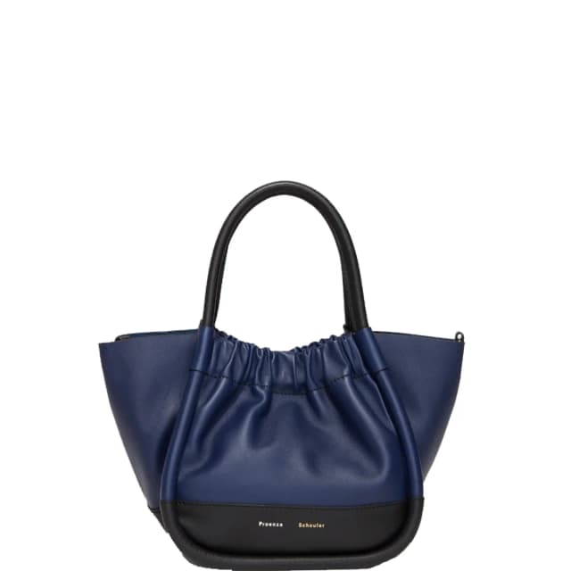 Proenza Schouler PS Ruched Tote Small, Black/Blue, image 1 of 1 from Cultstatus