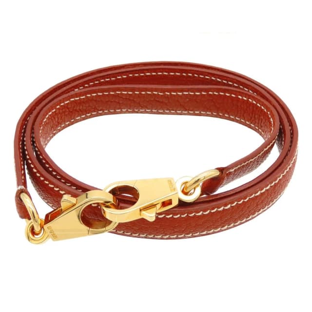 Hermès Brick Gold Chevre Kelly Shoulder Strap in Gold Goatskin from The Reluxe, photo 1 of 1