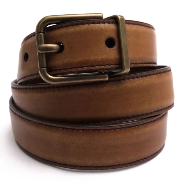 Dolce & Gabbana Belt Business Leather Gray Cintura Asta Dritta Vitello in Grey Leather from The Reluxe, photo 1 of 1