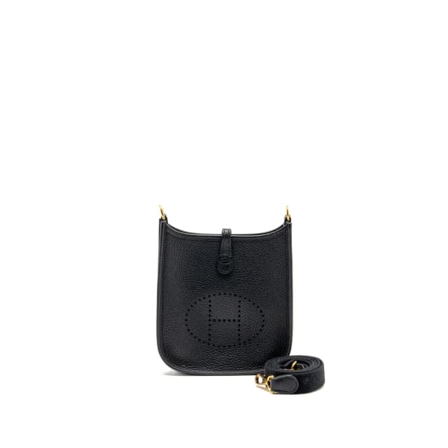 Hermès Mini Evelyn Clemence Black GHW Stamp B in Black Clemence leather from EMIER, photo 1 of 1