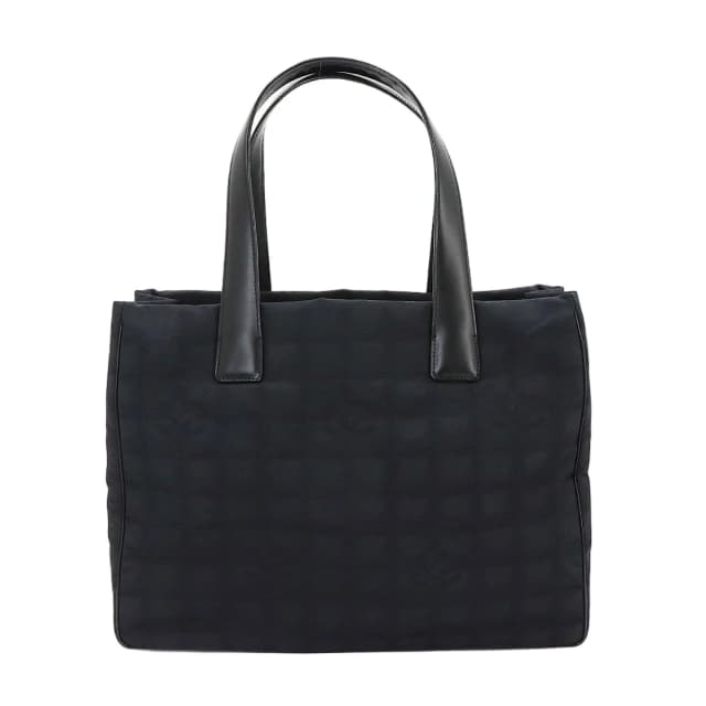 Chanel New Travel Line Tote Bag MM Nylon Jacquard Leather Black in Black Nylon from The Reluxe, photo 1 of 1