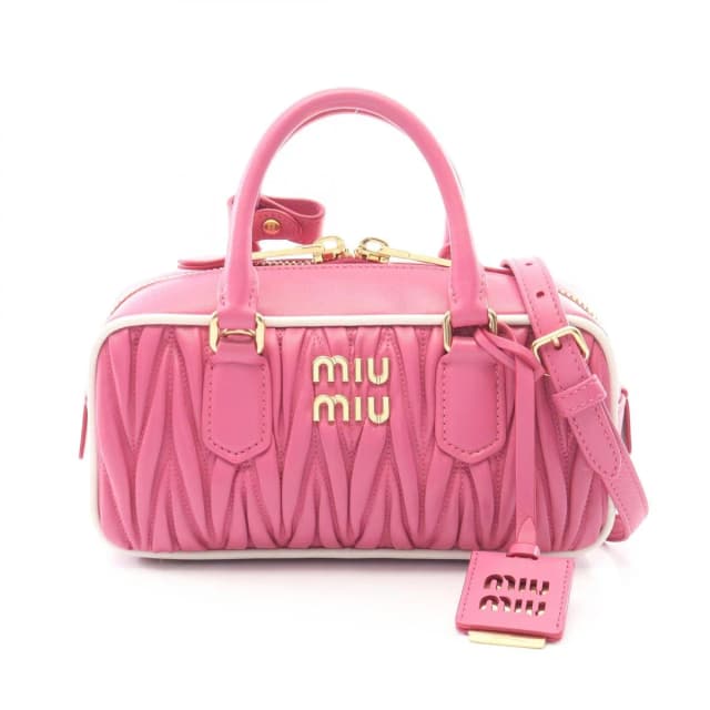 Miu Miu Matelasse 2-Way Pink White Leather Handbag in White Leather from The Reluxe, photo 1 of 1