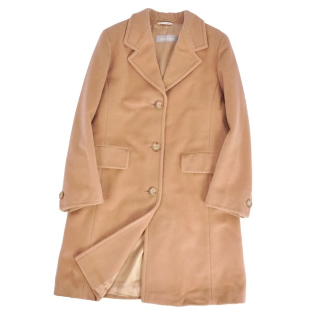 Max Mara Coat Long Chesterfield White Tag Wool Brown in Brown Wool from The Reluxe, photo 1 of 1