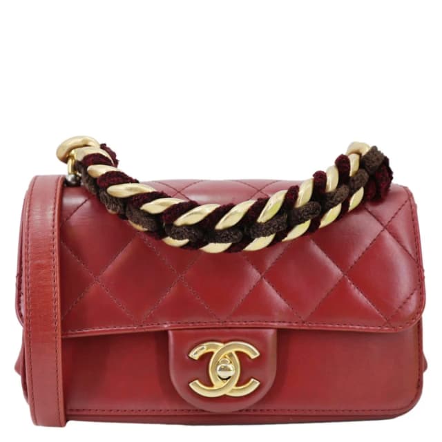 Chanel Straight Lined Flap Mini Quilted Calfskin Leather Crossbody Bag Red in Red Calfskin from Dallas Designer Handbags, photo 1 of 1
