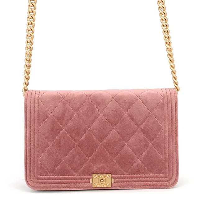 Chanel Chain Wallet Boy Velvet Shoulder Bag in Velvet from The Reluxe, photo 1 of 1
