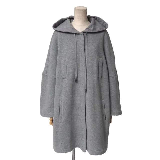 Max Mara Studio Coat M Knit Hooded Drop in Cashmere from The Reluxe, photo 1 of 1