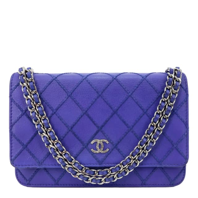 Chanel Fancy CC Quilted Calfskin Leather Wallet On Chain Bag Royal Blue in Blue Calfskin from Dallas Designer Handbags, photo 1 of 1
