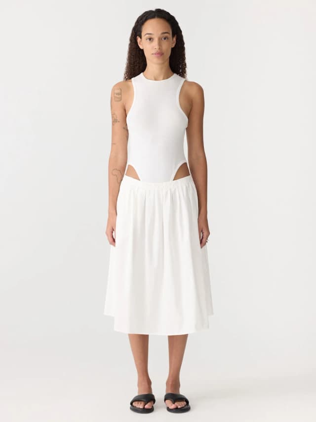Bassike Rib Tank Bodysuit, image 1 of 1 from bassike