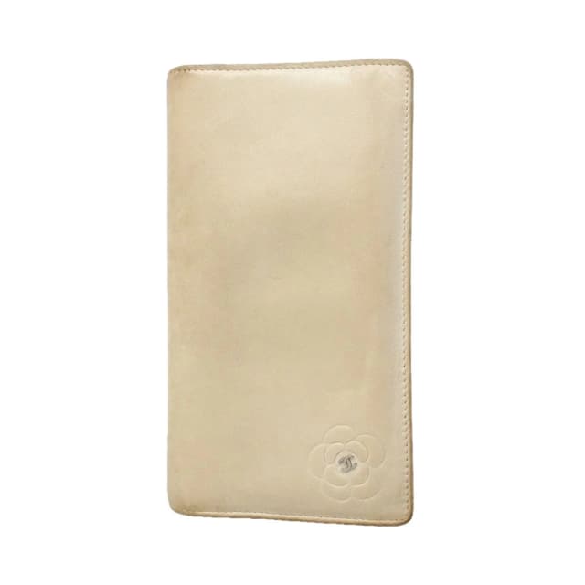 Chanel Wallet Camellia Leather Beige Silver in Beige Leather from The Reluxe, photo 1 of 1