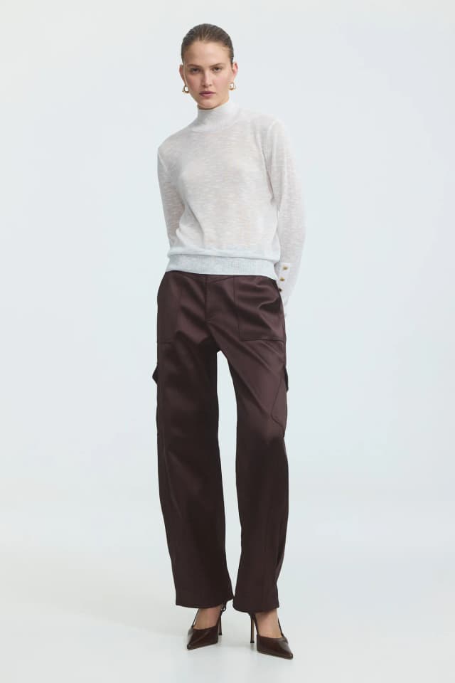 AJE Cylen Knit Skivvy in IVORY, image 1 of 1 from Aje