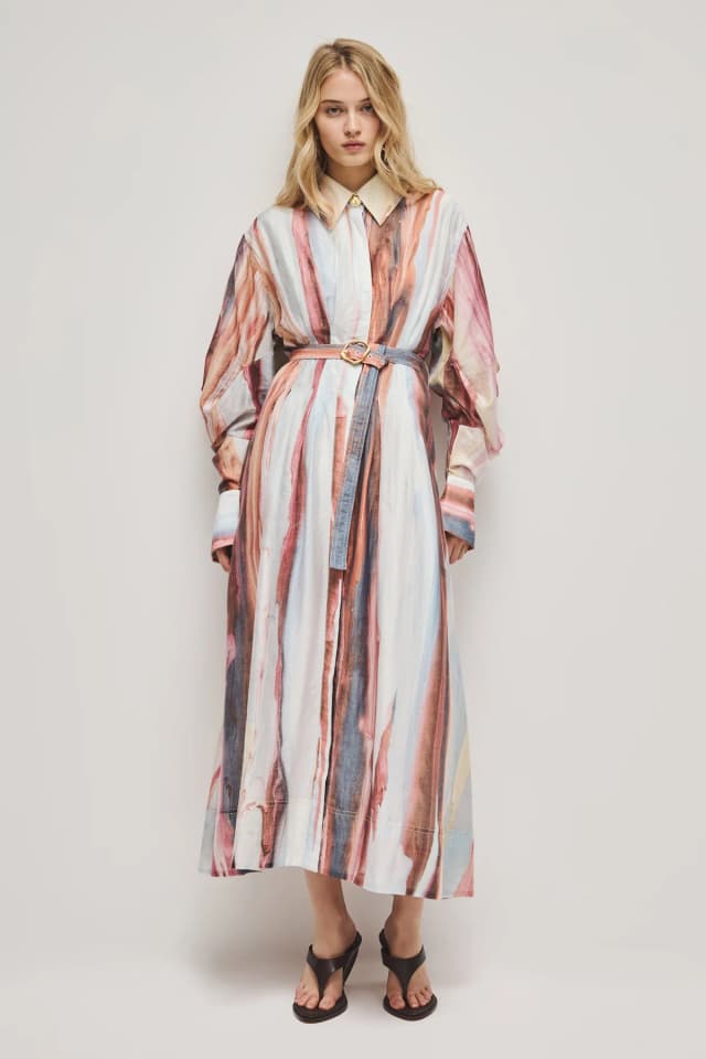 AJE Murphie Midi Dress in PINK REVERIE, image 1 of 1 from Aje