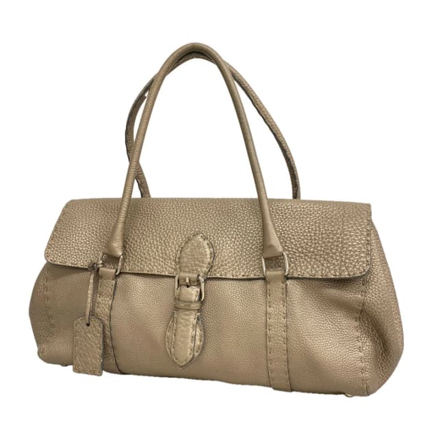 Fendi Tote Bag Selleria Leather Greige Silver in Taupe Leather from The Reluxe, photo 1 of 1