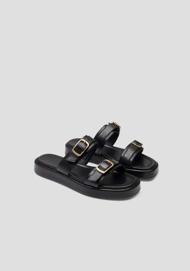 VIKTORIA & WOODS Rowan Nappa Sandal in BLACK, image 1 of 1 from Viktoria & Woods