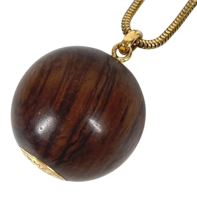 Hermès Necklace Series Logo Wood Ball Brown in Brown from The Reluxe, photo 1 of 1
