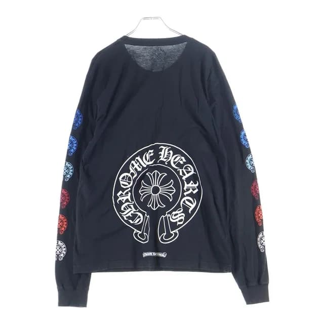 Chrome Hearts CH Long Sleeve 1 Multi Horseshoe Back Print T-Shirt Black in Black from The Reluxe, photo 1 of 1