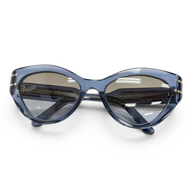 Dior Signature Logo Butterfly Sunglasses Clear Blue Eyewear in Blue from The Reluxe, photo 1 of 1