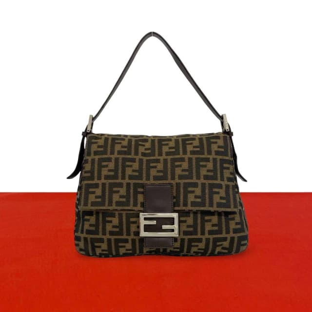 Fendi Vintage Zucca FF Logo Canvas Leather Semi Bag Brown in Brown Canvas from The Reluxe, photo 1 of 1