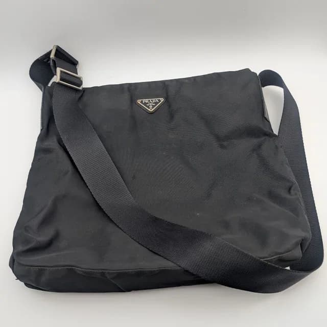 Prada Shoulder Bag Crossbody Black Triangle Logo in Black Nylon from The Reluxe, photo 1 of 1