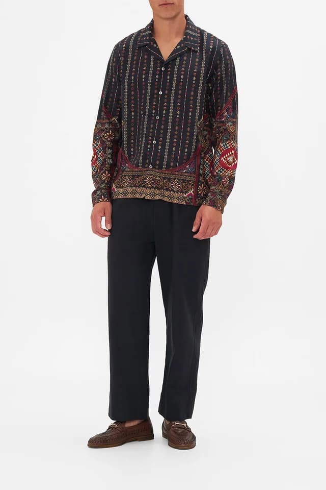 Camilla eBoutique LONG SLEEVE CAMP COLLARED SHIRT THE WANDERING ONES, image 1 of 1 from CAMILLA