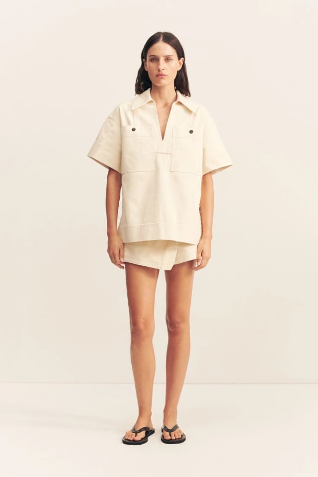 Shona Joy SIERRA PULLOVER TOP - CREAM, image 1 of 1 from Shona Joy
