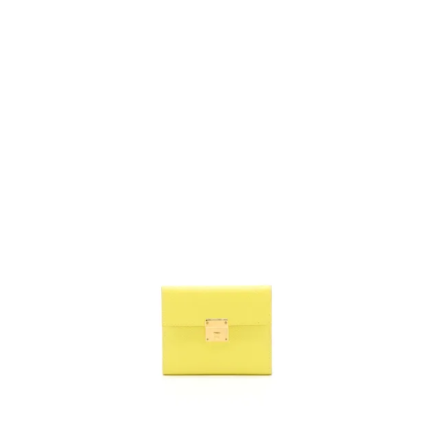 Hermès Mini Clic Card Holder Epsom Yellow GHW Stamp D in Yellow Epsom leather from Emier, photo 1 of 1