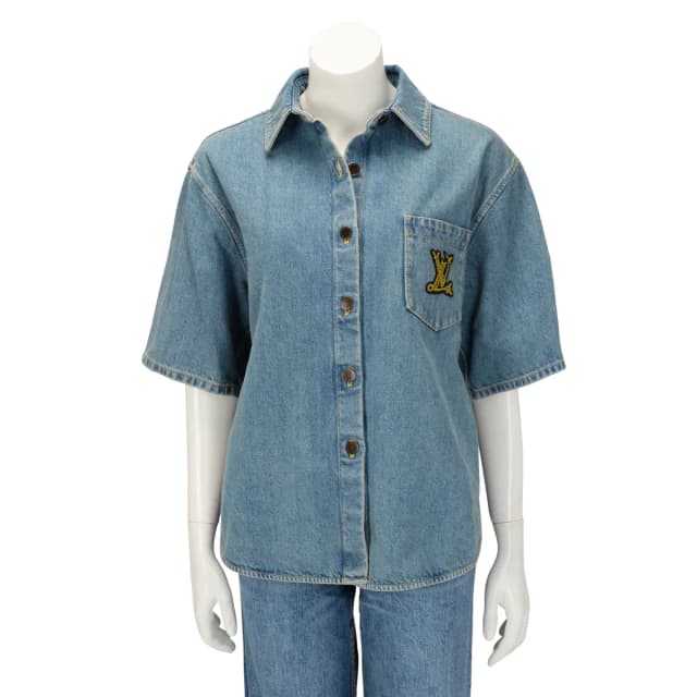 Louis Vuitton Boxy Shirt FR 34 in Blue Denim from Blue Spinach, photo 1 of 1