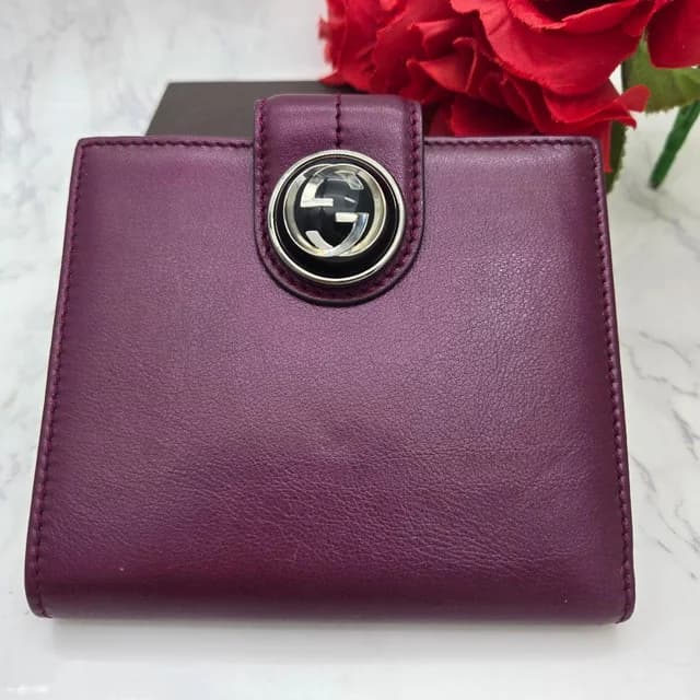 Gucci Bifold Wallet Purple Interlocking in Purple Leather from The Reluxe, photo 1 of 1