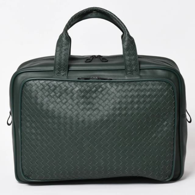 Bottega Veneta Leather Handbag Bag Intrecciato Dark Green in Green Woven leather from The Reluxe, photo 1 of 1