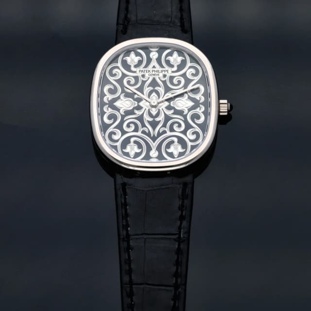 Patek Philippe Golden Eclipse Rare Handcrafts 5738/51G-001 34.5mm White Gold Watch in White Leather from H&T, photo 1 of 1