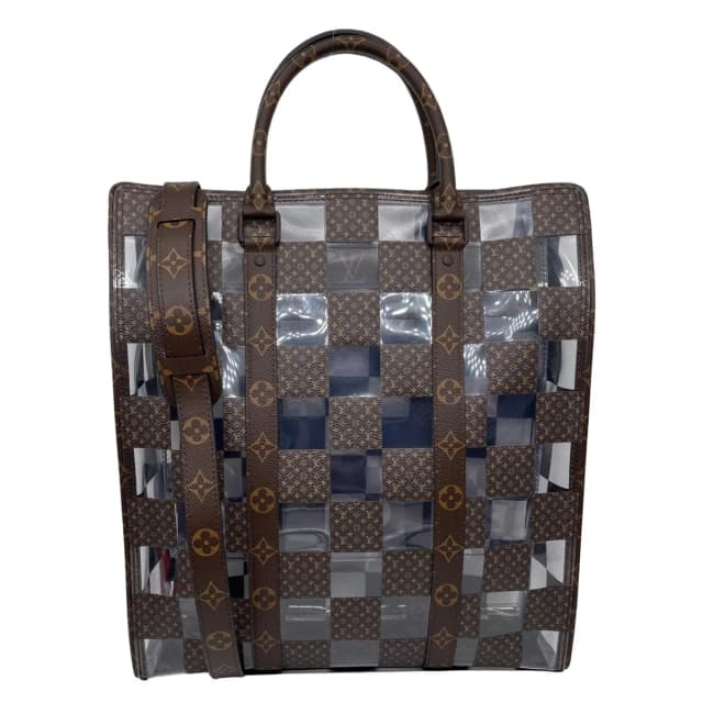 Louis Vuitton Sac Plat Chess PVC Monogram Coated Canvas Tote Shoulder Bag Brown in Brown Coated canvas from Dallas Designer Handbags, photo 1 of 1