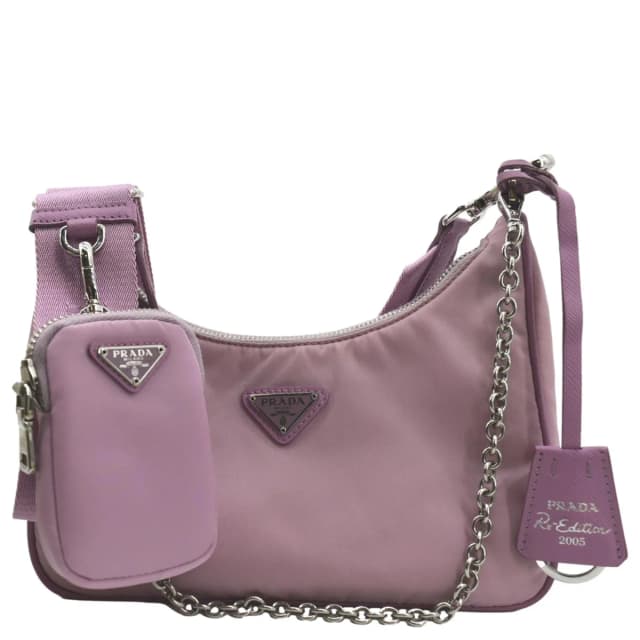 Prada Re-Edition 2005 Re-Nylon Shoulder Bag Light Pink in Pink Nylon from Dallas Designer Handbags, photo 1 of 1