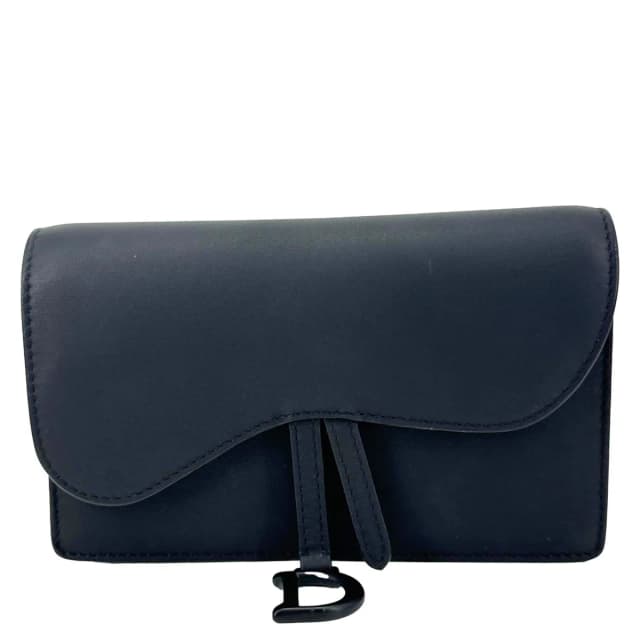 Dior Saddle Ultra Matte Calfskin Leather Belt Pouch Black in Black Calfskin from Dallas Designer Handbags, photo 1 of 1