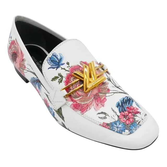 Floral Leather LV Twist Loafers in Leather from Clotheshorse Anonymous, photo 1 of 1