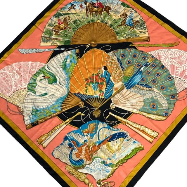 Hermès Scarf Carre 90 Pink Black Multi Bri SE de Charme in Black from The Reluxe, photo 1 of 1