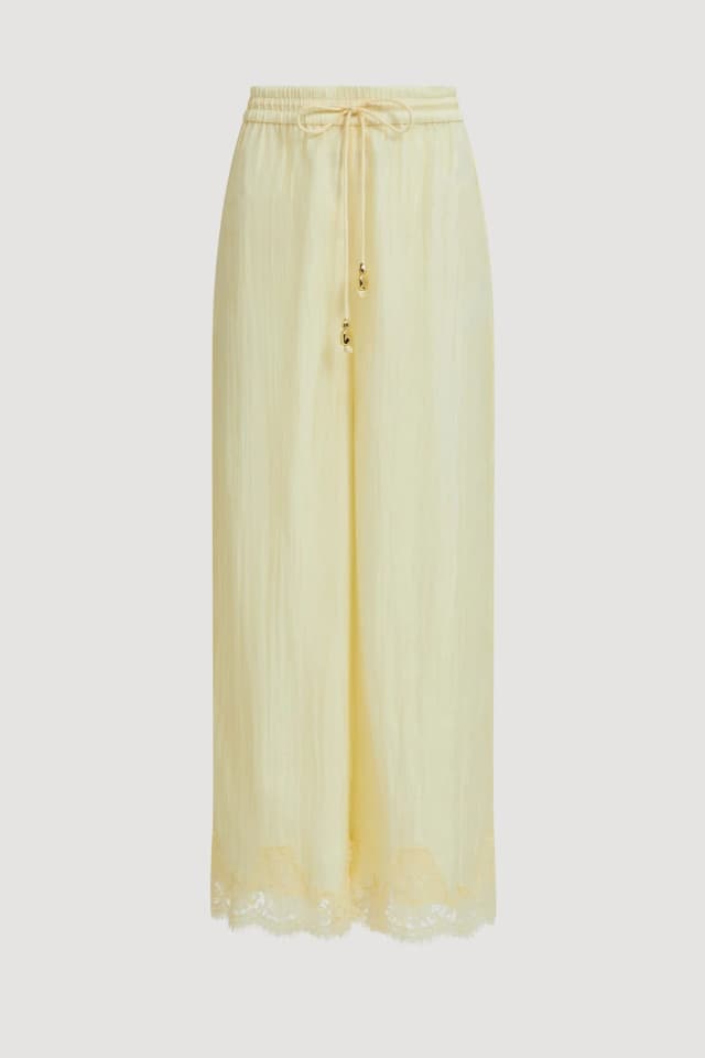 AJE Ophelia Lace Pant in BUTTER, image 1 of 1 from Aje