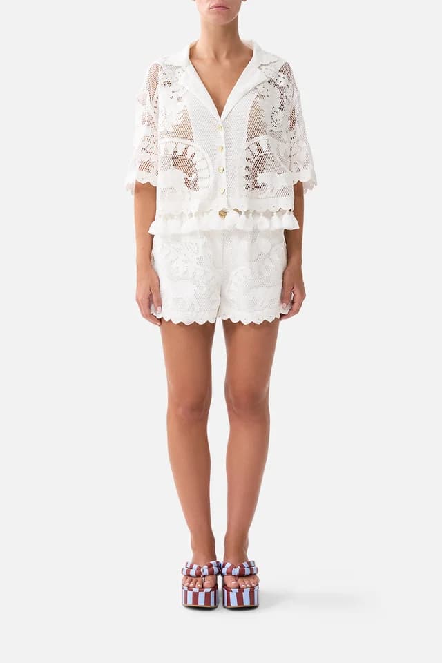 Camilla eBoutique CROPPED COLLAR BLOUSE WITH BUTTON FRONT KAPADOKYA KITSCH, image 1 of 1 from CAMILLA
