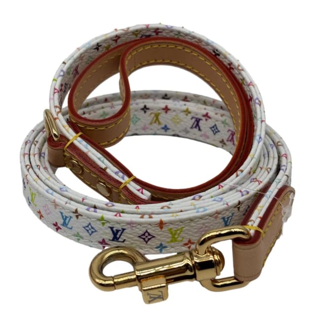 Louis Vuitton x TM MM Monogram Multicolor Canvas Dog Leash White in White Canvas from Dallas Designer Handbags, photo 1 of 1