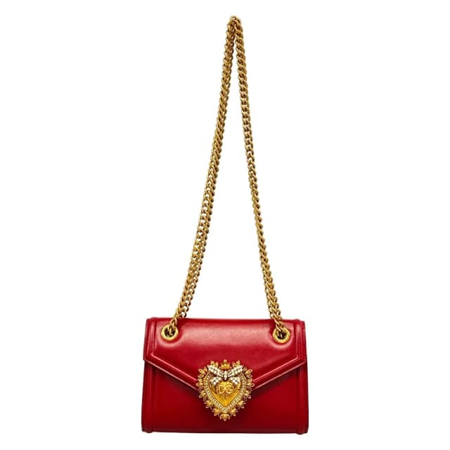 Dolce & Gabbana Shoulder Bag Devotion Red Chain Leather in Red Leather from The Reluxe, photo 1 of 1