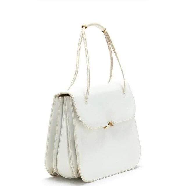 Judith Leiber Women's Shoulder bags - White in white Patent leather from Depop, photo 1 of 1