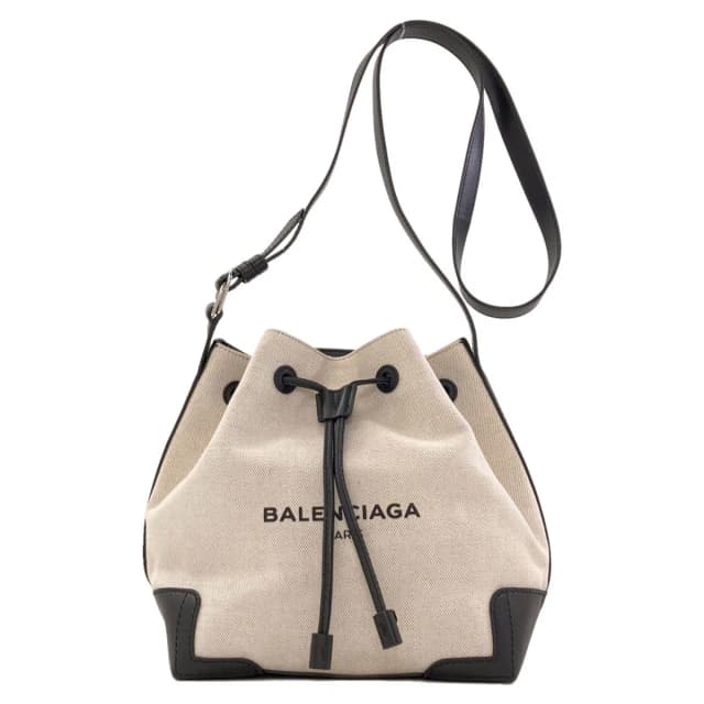 Balenciaga Bucket Shoulder Bag Canvas Leather in Navy Canvas from The Reluxe, photo 1 of 1