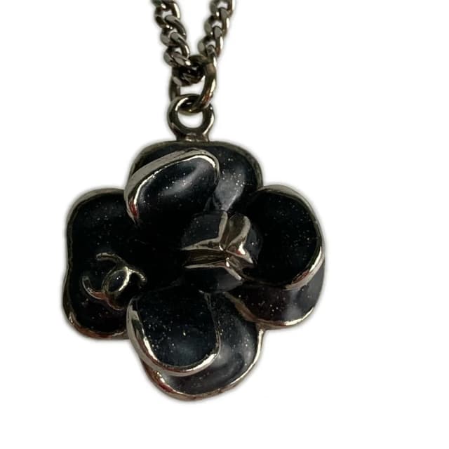 Chanel Necklace CC Logo Camellia Pre Collection Lame 09 P Black in Black from The Reluxe, photo 1 of 1