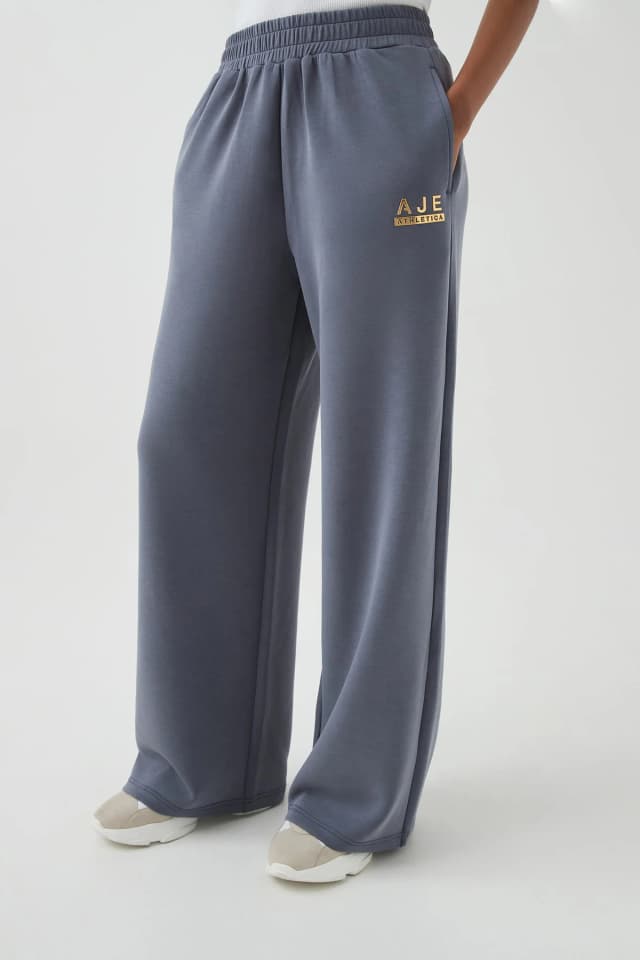 Athletica Scuba Wide Leg Pant 506 in SLATE, image 1 of 1 from Aje