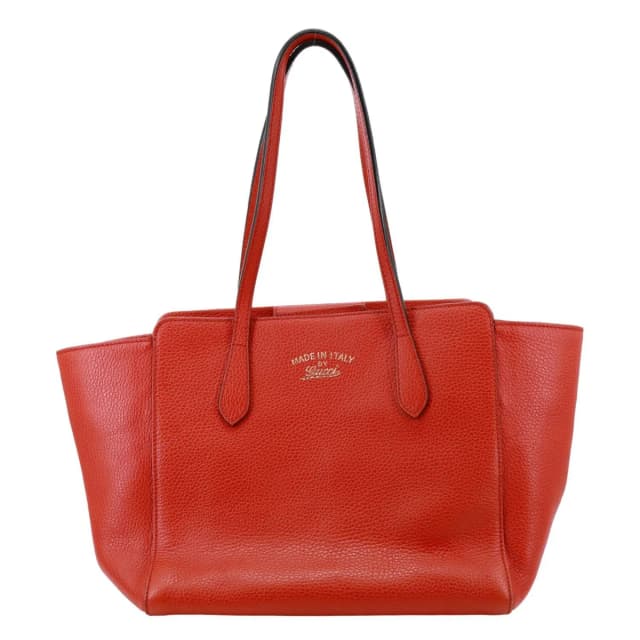 Gucci Swing Small Pebbled Leather Tote Bag Red 354408 in Red Leather from Dallas Designer Handbags, photo 1 of 1