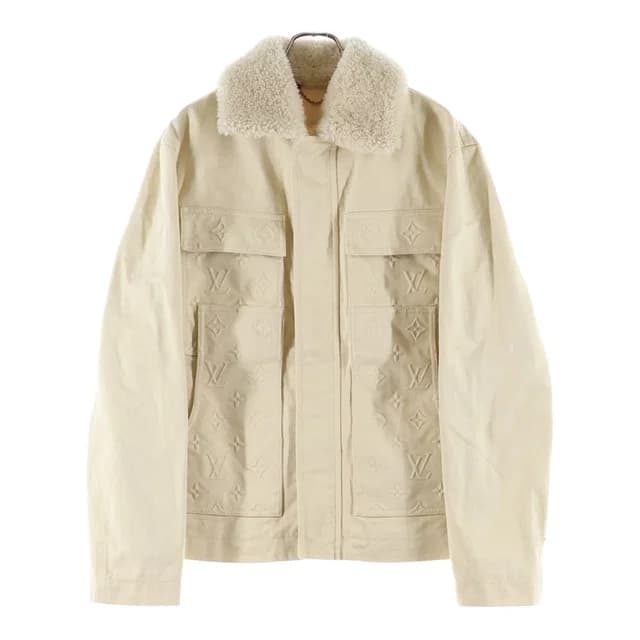 Louis Vuitton Monogram Workwear Fleece Denim Jacket Beige in Beige Denim from The Reluxe, photo 1 of 1
