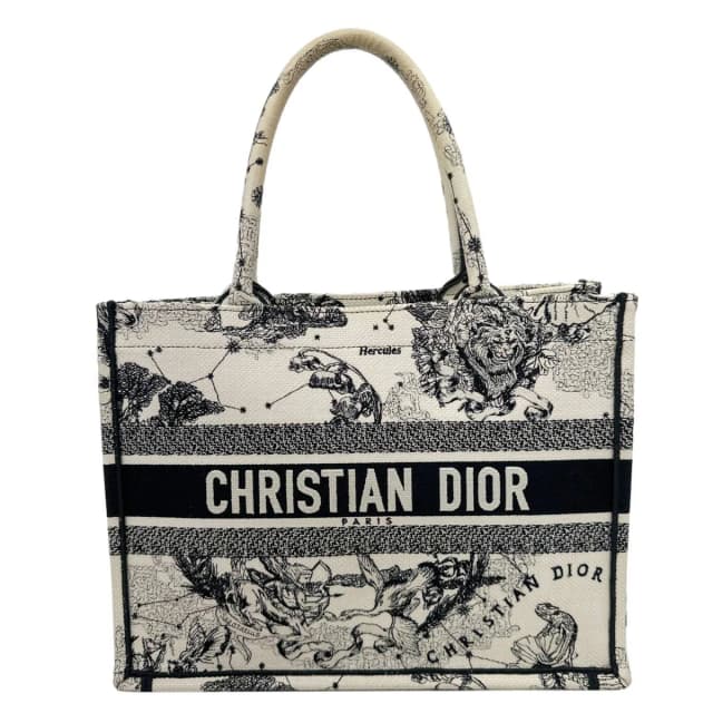 Dior Book Medium Embroidered Canvas Tote Bag White in White Canvas from Dallas Designer Handbags, photo 1 of 1