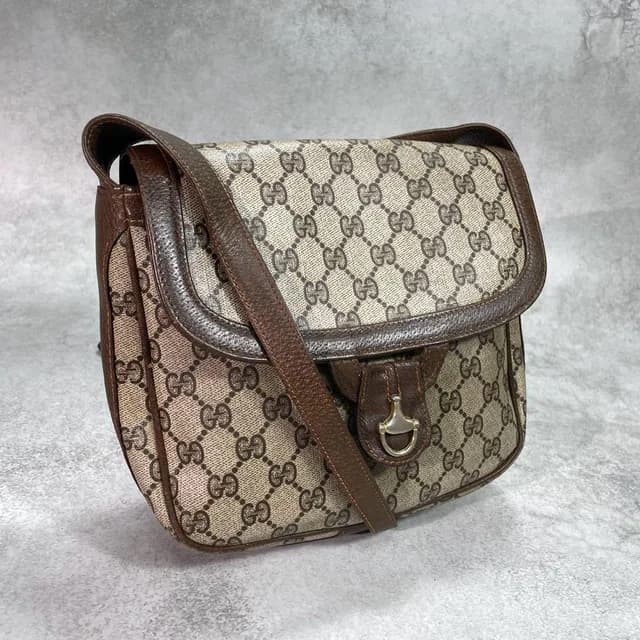 Gucci GG Shoulder Bag Brown Beige Leather in Brown Leather from The Reluxe, photo 1 of 1