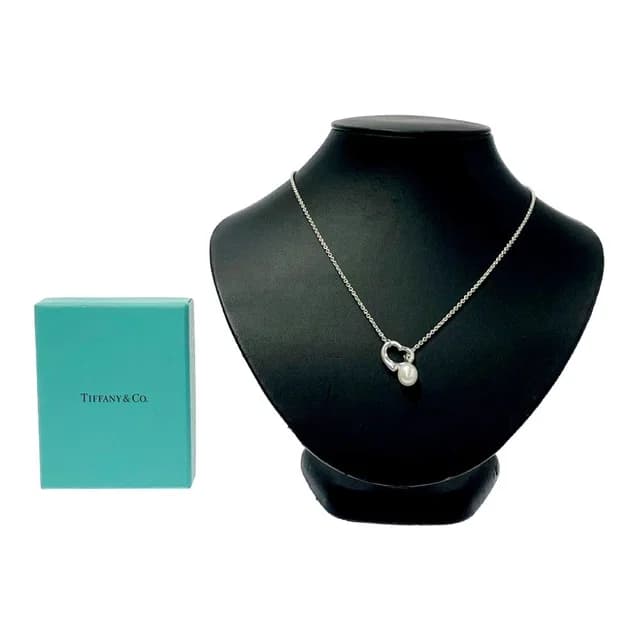 Tiffany & Co. Pearl Heart Lariat Necklace in Silver from The Reluxe, photo 1 of 1