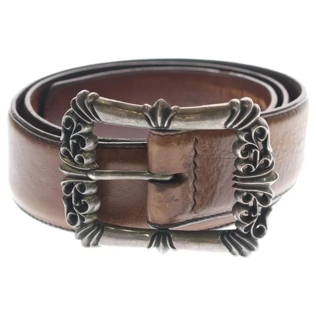 Chrome Hearts Blt Filigree Otj Leather Belt Brown Silver in Brown Leather from The Reluxe, photo 1 of 1