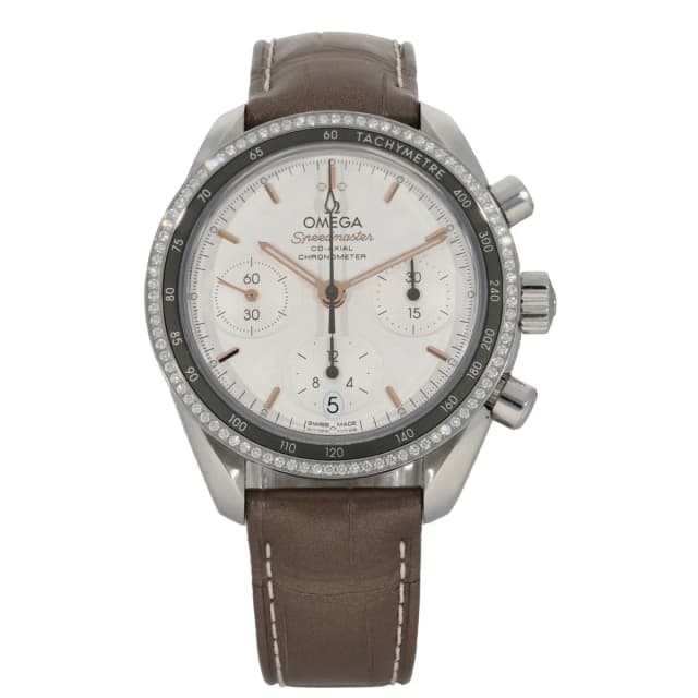 Omega Speedmaster 38 324.38..50.02.001 38mm Stainless Steel Watch in Leather from H&T, photo 1 of 1